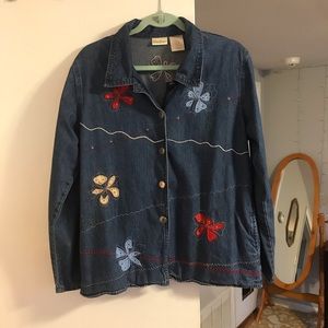 Vintage 80’s Bobbie Brooks embroidered denim